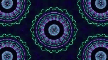 Psikedelik Kaleydoskop Patlaması simetrik kaleydoskop şekilleri patlıyor ve canlı renklerle beatendly döngülerde şekil değiştiriyor