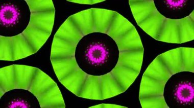 Psikedelik Kaleydoskop Patlaması simetrik kaleydoskop şekilleri patlıyor ve canlı renklerle beatendly döngülerde şekil değiştiriyor