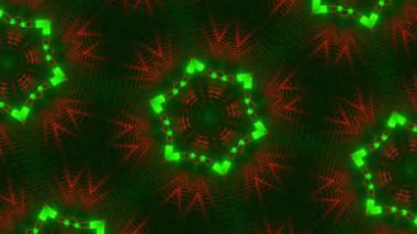 Psikedelik Kaleydoskop Patlaması simetrik kaleydoskop şekilleri patlıyor ve canlı renklerle beatendly döngülerde şekil değiştiriyor