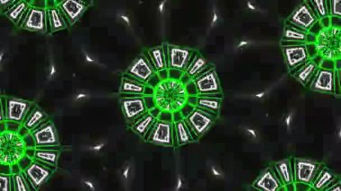 Psikedelik Kaleydoskop Patlaması simetrik kaleydoskop şekilleri patlıyor ve canlı renklerle beatendly döngülerde şekil değiştiriyor