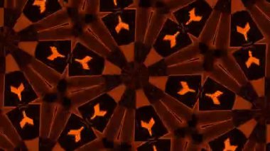 Psikedelik Kaleydoskop Patlaması simetrik kaleydoskop şekilleri patlıyor ve canlı renklerle beatendly döngülerde şekil değiştiriyor