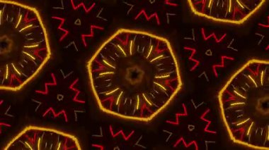 Psikedelik Kaleydoskop Patlaması simetrik kaleydoskop şekilleri patlıyor ve canlı renklerle beatendly döngülerde şekil değiştiriyor