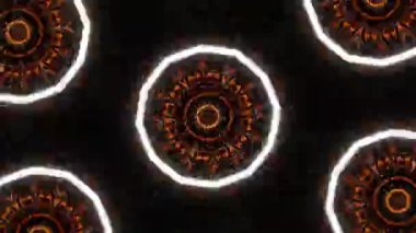 Psikedelik Kaleydoskop Patlaması simetrik kaleydoskop şekilleri patlıyor ve canlı renklerle beatendly döngülerde şekil değiştiriyor