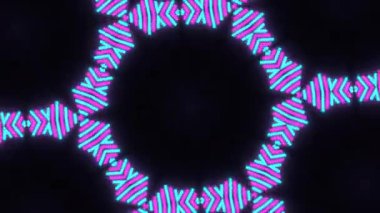 Psikedelik Kaleydoskop Patlaması simetrik kaleydoskop şekilleri patlıyor ve canlı renklerle beatendly döngülerde şekil değiştiriyor