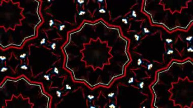 Psikedelik Kaleydoskop Patlaması simetrik kaleydoskop şekilleri patlıyor ve canlı renklerle beatendly döngülerde şekil değiştiriyor