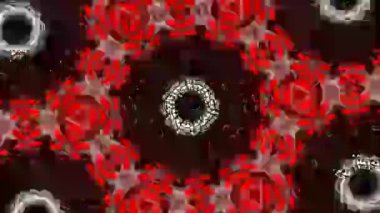 Psikedelik Kaleydoskop Patlaması simetrik kaleydoskop şekilleri patlıyor ve canlı renklerle beatendly döngülerde şekil değiştiriyor