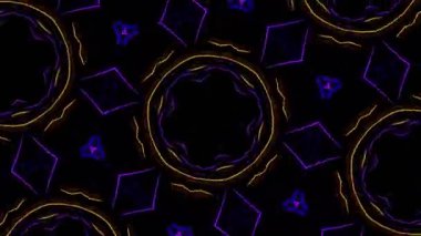 Psikedelik Kaleydoskop Patlaması simetrik kaleydoskop şekilleri patlıyor ve canlı renklerle beatendly döngülerde şekil değiştiriyor