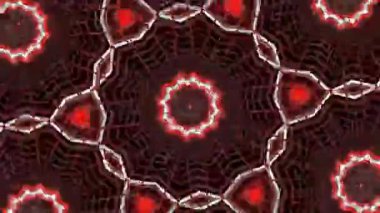 Psikedelik Kaleydoskop Patlaması simetrik kaleydoskop şekilleri patlıyor ve canlı renklerle beatendly döngülerde şekil değiştiriyor