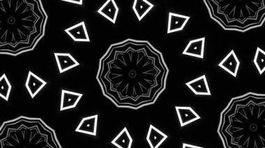 Psikedelik Kaleydoskop Patlaması simetrik kaleydoskop şekilleri patlıyor ve canlı renklerle beatendly döngülerde şekil değiştiriyor