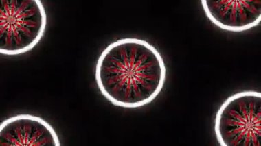 Psikedelik Kaleydoskop Patlaması simetrik kaleydoskop şekilleri patlıyor ve canlı renklerle beatendly döngülerde şekil değiştiriyor