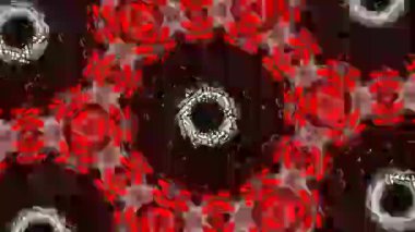 Psikedelik Kaleydoskop Patlaması simetrik kaleydoskop şekilleri patlıyor ve canlı renklerle beatendly döngülerde şekil değiştiriyor