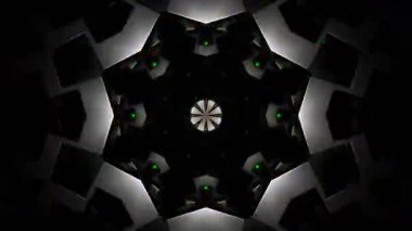 Psikedelik Kaleydoskop Patlaması simetrik kaleydoskop şekilleri patlıyor ve canlı renklerle beatendly döngülerde şekil değiştiriyor