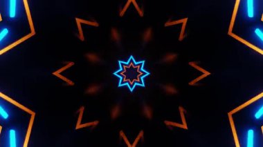 Psikedelik Kaleydoskop Patlaması simetrik kaleydoskop şekilleri patlıyor ve canlı renklerle beatendly döngülerde şekil değiştiriyor