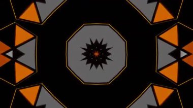 Psikedelik Kaleydoskop Patlaması simetrik kaleydoskop şekilleri patlıyor ve canlı renklerle beatendly döngülerde şekil değiştiriyor