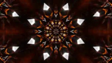 Psikedelik Kaleydoskop Patlaması simetrik kaleydoskop şekilleri patlıyor ve canlı renklerle beatendly döngülerde şekil değiştiriyor