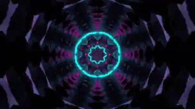 Psikedelik Kaleydoskop Patlaması simetrik kaleydoskop şekilleri patlıyor ve canlı renklerle beatendly döngülerde şekil değiştiriyor
