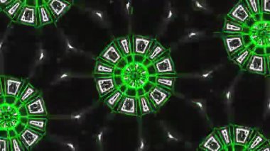 Psikedelik Kaleydoskop Patlaması simetrik kaleydoskop şekilleri patlıyor ve canlı renklerle beatendly döngülerde şekil değiştiriyor