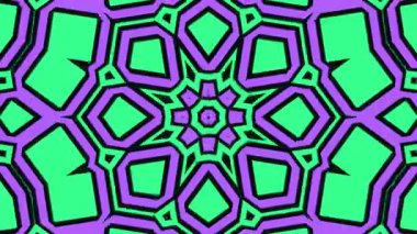 Psikedelik Kaleydoskop Patlaması simetrik kaleydoskop şekilleri patlıyor ve canlı renklerle beatendly döngülerde şekil değiştiriyor