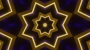 Psikedelik Kaleydoskop Patlaması simetrik kaleydoskop şekilleri patlıyor ve canlı renklerle beatendly döngülerde şekil değiştiriyor