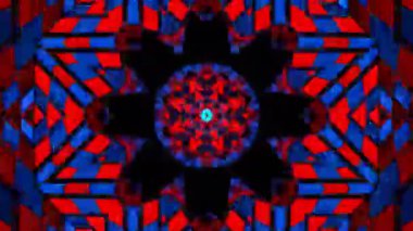 Psikedelik Kaleydoskop Patlaması simetrik kaleydoskop şekilleri patlıyor ve canlı renklerle beatendly döngülerde şekil değiştiriyor
