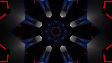 Psikedelik Kaleydoskop Patlaması simetrik kaleydoskop şekilleri patlıyor ve canlı renklerle beatendly döngülerde şekil değiştiriyor