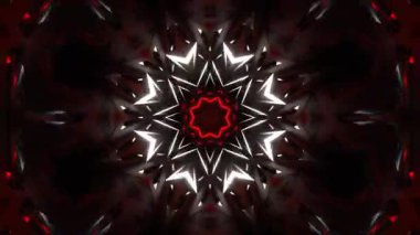 Psikedelik Kaleydoskop Patlaması simetrik kaleydoskop şekilleri patlıyor ve canlı renklerle beatendly döngülerde şekil değiştiriyor