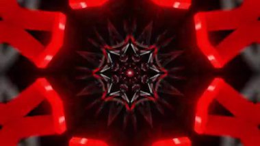 Psikedelik Kaleydoskop Patlaması simetrik kaleydoskop şekilleri patlıyor ve canlı renklerle beatendly döngülerde şekil değiştiriyor