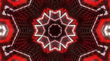 Psikedelik Kaleydoskop Patlaması simetrik kaleydoskop şekilleri patlıyor ve canlı renklerle beatendly döngülerde şekil değiştiriyor