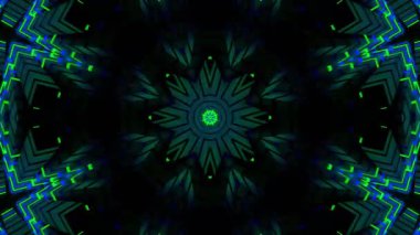 Psychedelic Kaleidoscope Burst Symmetric kaleidoscope shapes bursting and morphing with vibrant colors on beatfriendly loops