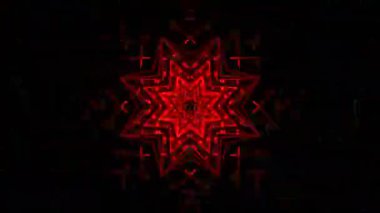 Psikedelik Kaleydoskop Patlaması simetrik kaleydoskop şekilleri patlıyor ve canlı renklerle beatendly döngülerde şekil değiştiriyor