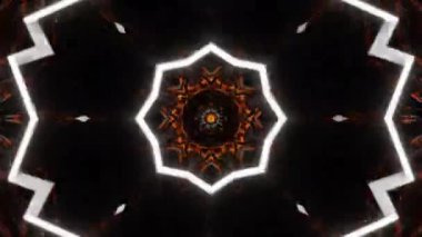 Psikedelik Kaleydoskop Patlaması simetrik kaleydoskop şekilleri patlıyor ve canlı renklerle beatendly döngülerde şekil değiştiriyor