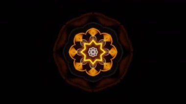 Psikedelik Kaleydoskop Patlaması simetrik kaleydoskop şekilleri patlıyor ve canlı renklerle beatendly döngülerde şekil değiştiriyor