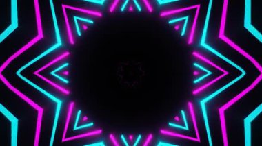 Psikedelik Kaleydoskop Patlaması simetrik kaleydoskop şekilleri patlıyor ve canlı renklerle beatendly döngülerde şekil değiştiriyor