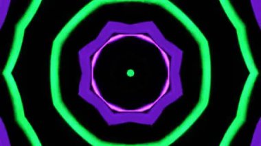 Psikedelik Kaleydoskop Patlaması simetrik kaleydoskop şekilleri patlıyor ve canlı renklerle beatendly döngülerde şekil değiştiriyor