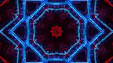 Psikedelik Kaleydoskop Patlaması simetrik kaleydoskop şekilleri patlıyor ve canlı renklerle beatendly döngülerde şekil değiştiriyor