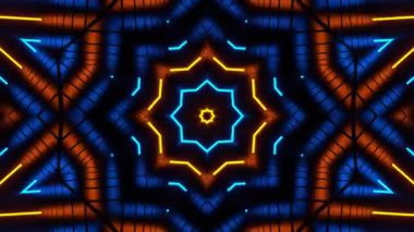 Koyu mavi arkaplanda soyut renkli skopik ışıklar