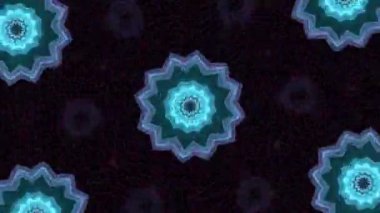 Psikedelik Kaleydoskop Patlaması simetrik kaleydoskop şekilleri patlıyor ve canlı renklerle beatendly döngülerde şekil değiştiriyor