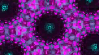 Psikedelik Kaleydoskop Patlaması simetrik kaleydoskop şekilleri patlıyor ve canlı renklerle beatendly döngülerde şekil değiştiriyor