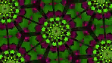 Psychedelic Kaleidoscope Burst Symmetric kaleidoscope shapes bursting and morphing with vibrant colors on beatfriendly loops