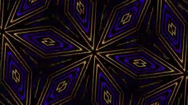 Psikedelik Kaleydoskop Patlaması simetrik kaleydoskop şekilleri patlıyor ve canlı renklerle beatendly döngülerde şekil değiştiriyor