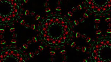 Psikedelik Kaleydoskop Patlaması simetrik kaleydoskop şekilleri patlıyor ve canlı renklerle beatendly döngülerde şekil değiştiriyor