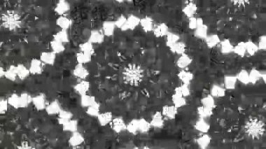 Psikedelik Kaleydoskop Patlaması simetrik kaleydoskop şekilleri patlıyor ve canlı renklerle beatendly döngülerde şekil değiştiriyor