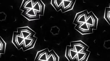 Psikedelik Kaleydoskop Patlaması simetrik kaleydoskop şekilleri patlıyor ve canlı renklerle beatendly döngülerde şekil değiştiriyor