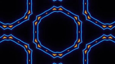 Psikedelik Kaleydoskop Patlaması simetrik kaleydoskop şekilleri patlıyor ve canlı renklerle beatendly döngülerde şekil değiştiriyor