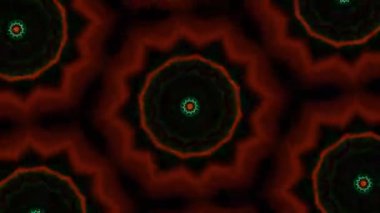 Psikedelik Kaleydoskop Patlaması simetrik kaleydoskop şekilleri patlıyor ve canlı renklerle beatendly döngülerde şekil değiştiriyor