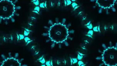 Psikedelik Kaleydoskop Patlaması simetrik kaleydoskop şekilleri patlıyor ve canlı renklerle beatendly döngülerde şekil değiştiriyor