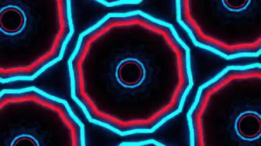Psikedelik Kaleydoskop Patlaması simetrik kaleydoskop şekilleri patlıyor ve canlı renklerle beatendly döngülerde şekil değiştiriyor