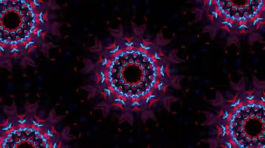 Psikedelik Kaleydoskop Patlaması simetrik kaleydoskop şekilleri patlıyor ve canlı renklerle beatendly döngülerde şekil değiştiriyor