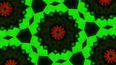 Psikedelik Kaleydoskop Patlaması simetrik kaleydoskop şekilleri patlıyor ve canlı renklerle beatendly döngülerde şekil değiştiriyor