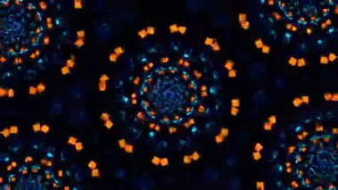 Psikedelik Kaleydoskop Patlaması simetrik kaleydoskop şekilleri patlıyor ve canlı renklerle beatendly döngülerde şekil değiştiriyor